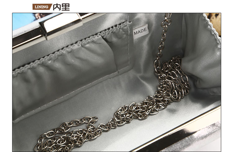 300g Weight Polyester Lining Material Buckle Closure Type Single Shoulder Strap Strap Type Evening Bag Bags Type Pu Leather Material Solid Color Pattern Fashion Style Gold, Silver, Black Color Small Size Dinner Bag Handmade Pu Evening Bag Large Capacity Banquet Bag 4