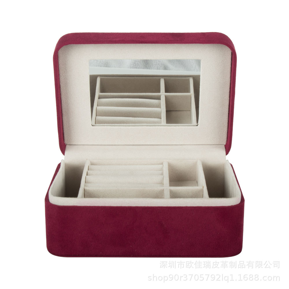 绒布收纳盒   大容量项链戒指耳钉耳环盒子  饰品珠宝展示盒