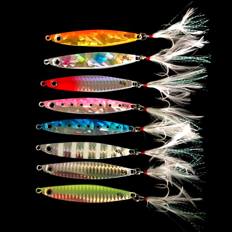 Metal Jigging Spoon Lures Wobbler Jig Bait Carp Striped Bass Fishing Tackle SwimBait