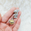 Necklace handmade, aromatherapy, pendant, with little bears