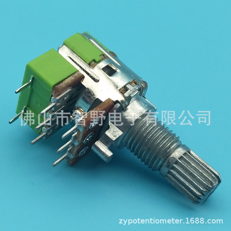 供应R120双联带开关B10K电位器旋转开关 金属定位器