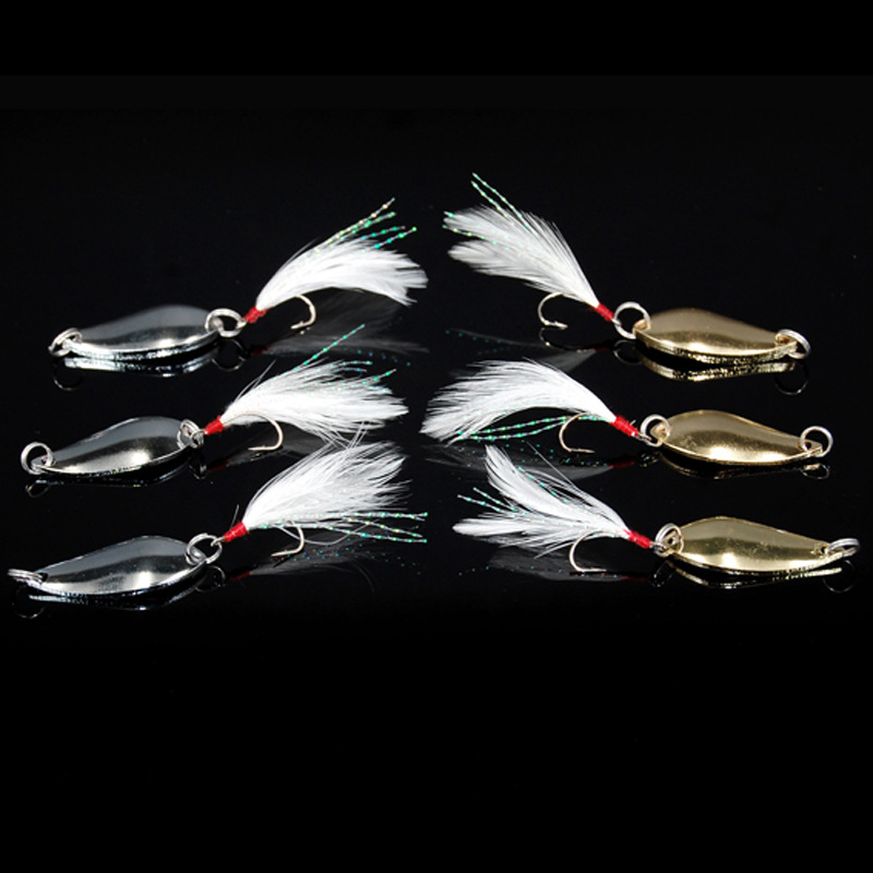 2 Pcs Leech Flutter Spoon Lure Metal Spoon Baits Fresh Water Bass Swimbait Tackle Gear