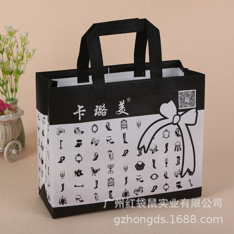 无纺布袋可印logo广告促销手提袋覆膜购物袋子预定广州工厂直供