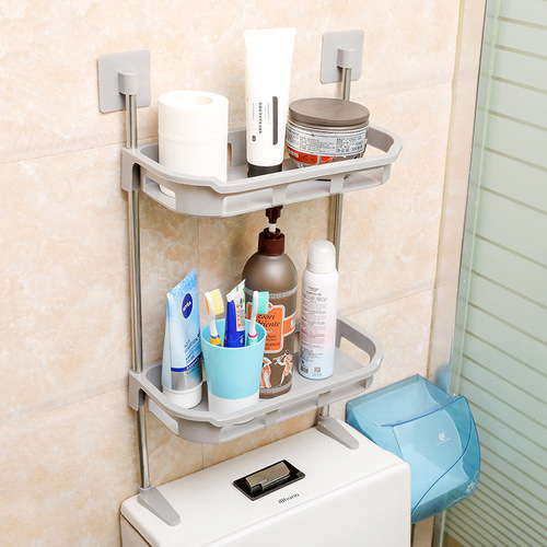 Japanese toilet rack punch-free toilet storage rack wall-mounted storage rack simple towel hanging rack three-layer multi-purpose
