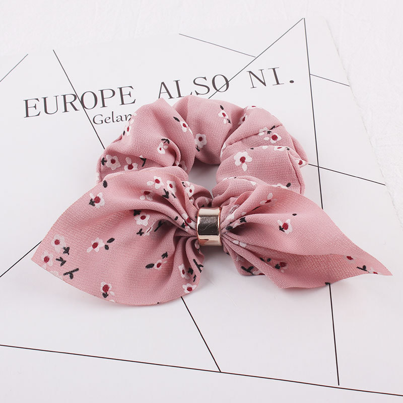 New Fashion Rabbit Ears Hair Rope Chiffon Metal Buckle Cheap Hair Ring Wholesale display picture 10