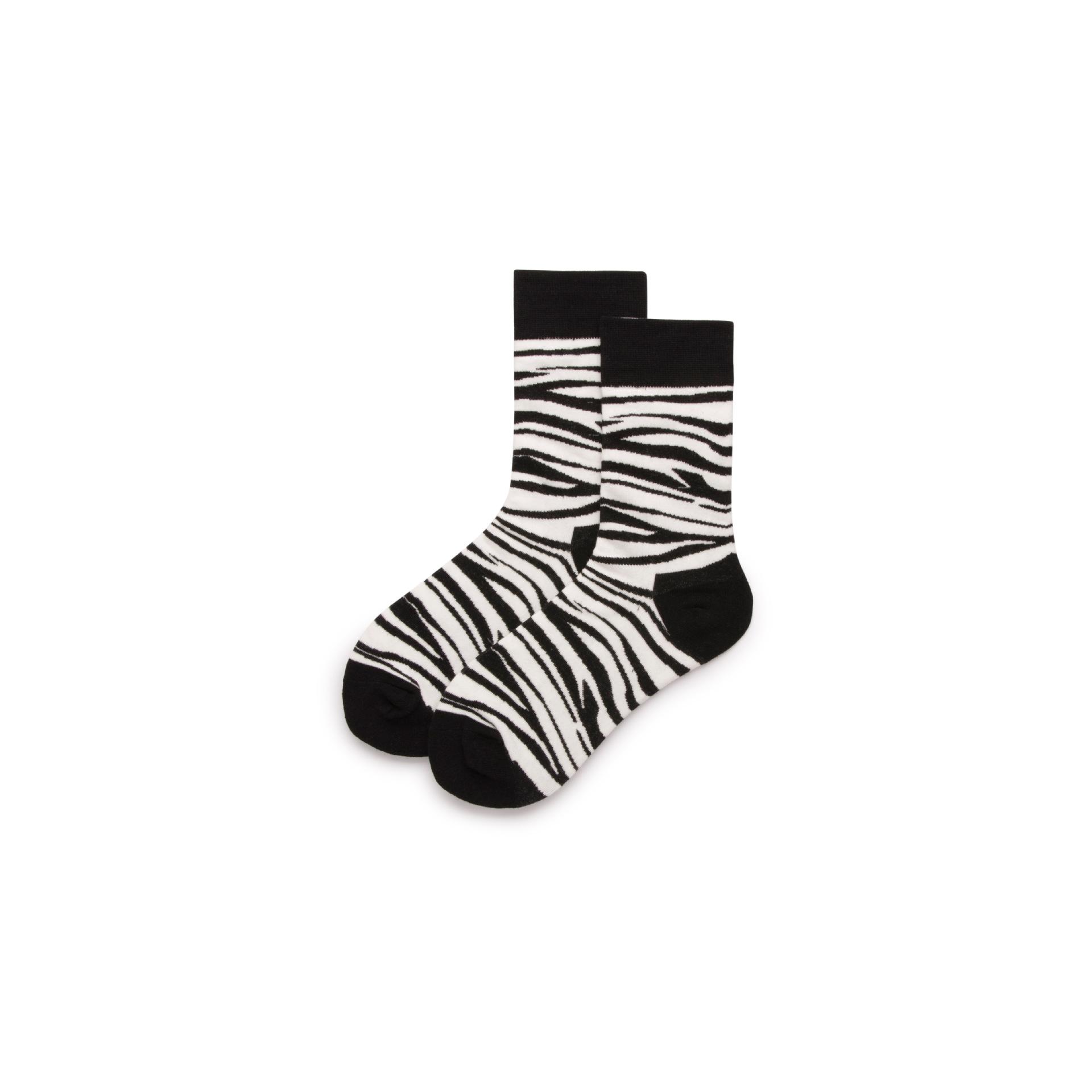 Cotton Spirit Unisex Black And White Color Matching Mid-tube Socks Fashionable Black Horse Leopard Printy Socks British Style Couple Socks
