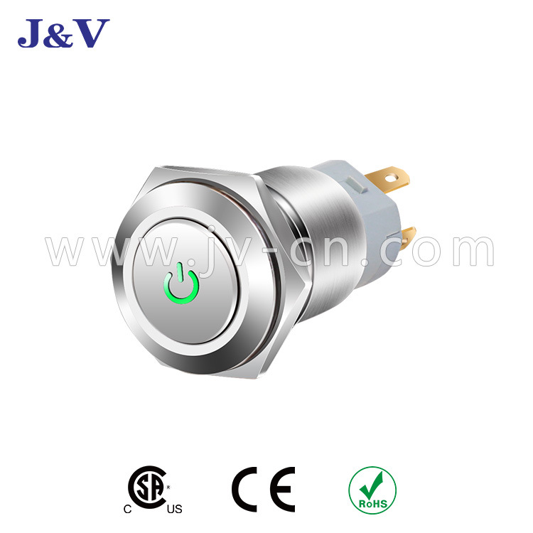 16MM不锈钢金属自锁开关 金属开关按钮