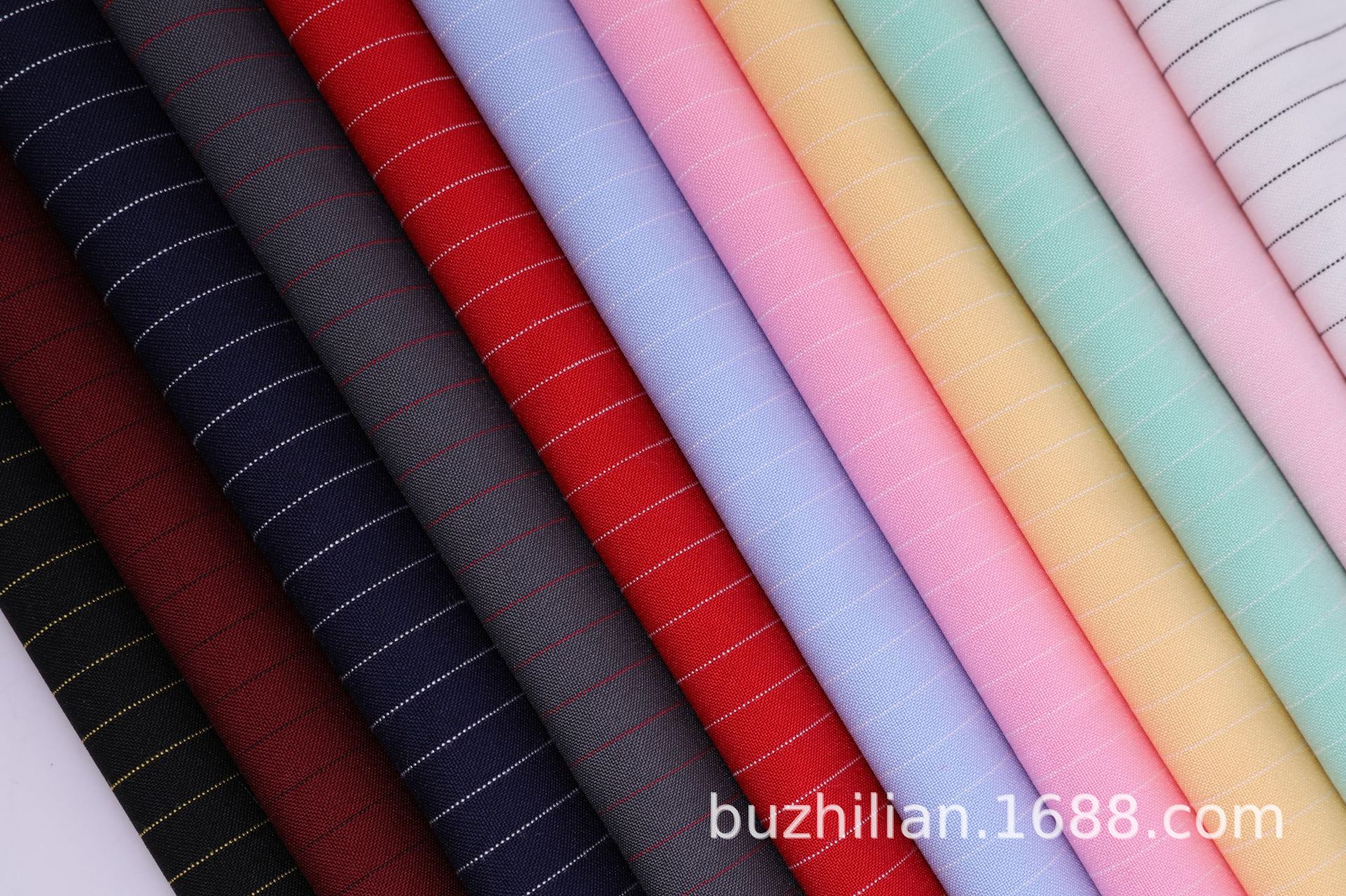 时装面料 涤纶竖条 时尚西装裤子 春秋装面料 休闲服装面料现货供