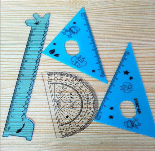 Cartoon Giraffe Ruler Set Student Learning Supplies Children's Plastic Ruler Creative Stationery Manufacturer Wholesale