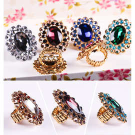 欧美戒指时尚女式丝巾扣 合金镶钻饰品配件创意弹力绳戒潮流批发