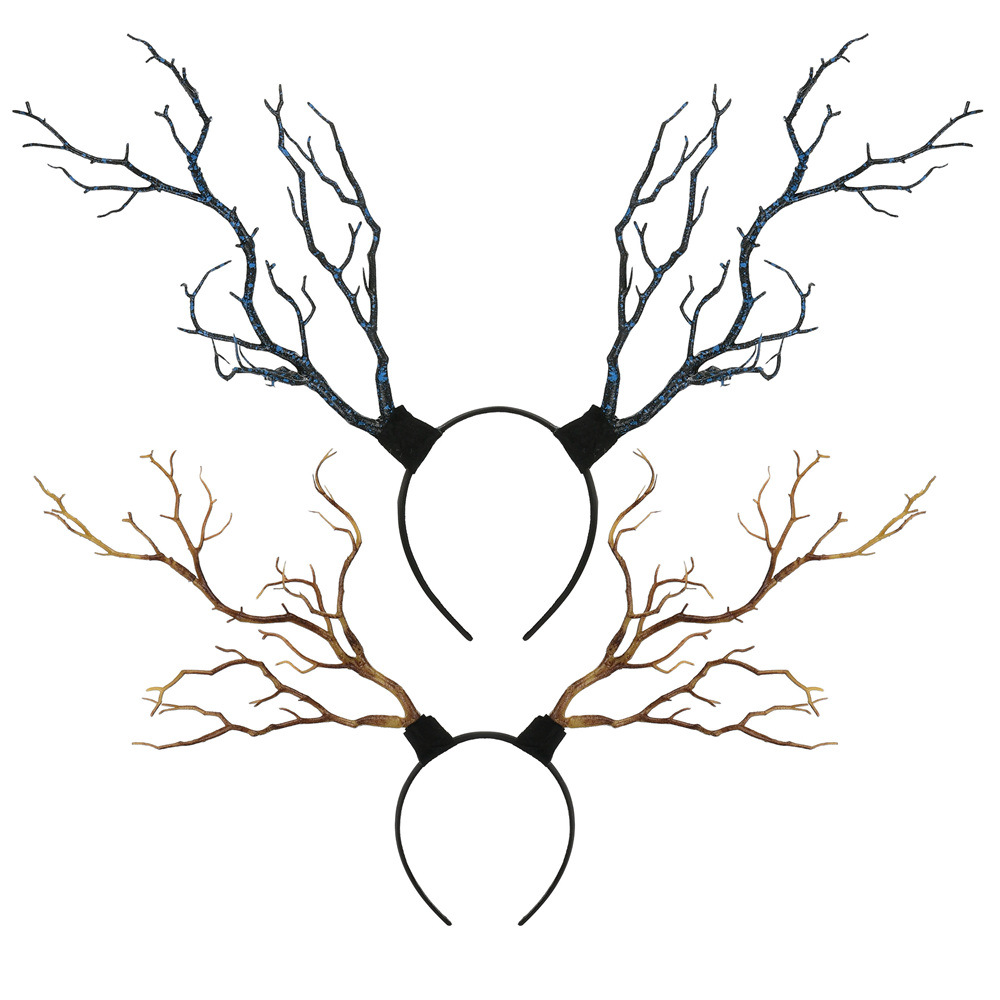 Europa y América Mori chica rama diadema exagerada accesorios para el cabello grande Navidad asta tocado accesorios partido diadema luminosa al por mayor diadema