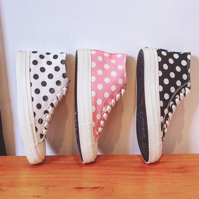 2019 Spring Ladies canvas shoe ulzzang Gaobang canvas shoe Harajuku student INS Women's Shoes A generation of fat