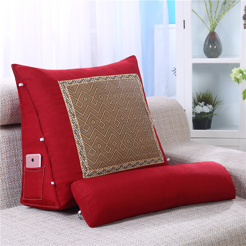 The bedside single cushion cushion summer sofa back triangle leaning office chair to protect the back of the back and back of the back of the back 7