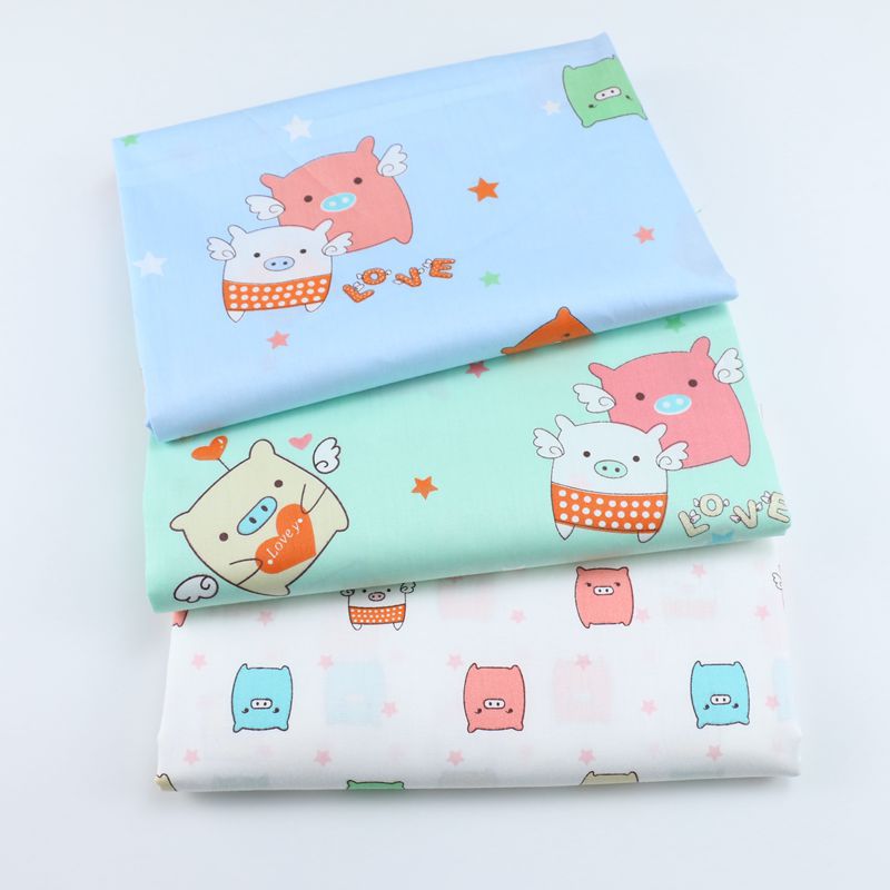 卡通和平鸽子布料 宝宝全棉斜纹印花布 幼儿园三件套纯棉面料批发