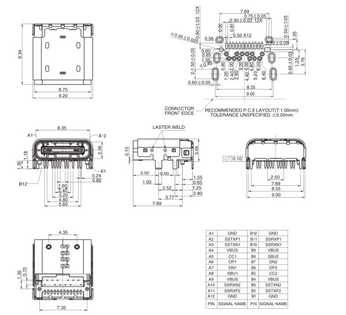 3.1 Type C母座卧式.3.1 卧式3.1USB TypeC插座24P, Type c接口-阿里巴巴