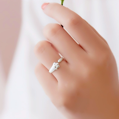 Original Design Minimalist Cute Cat Ring for Girls, Korean and Japanese Trendy Students, Gift for Your Girlfriend