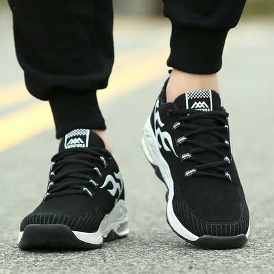 春季新款低幫運動鞋跑步運動休閑氣墊底透氣男鞋火焰鞋潮男鞋批發