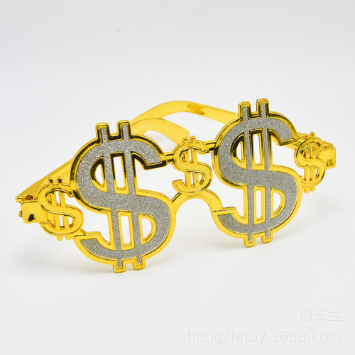 Cross-border electroplated dollar glasses toys Halloween stage party dress up cos props punk style dress-up artifact
