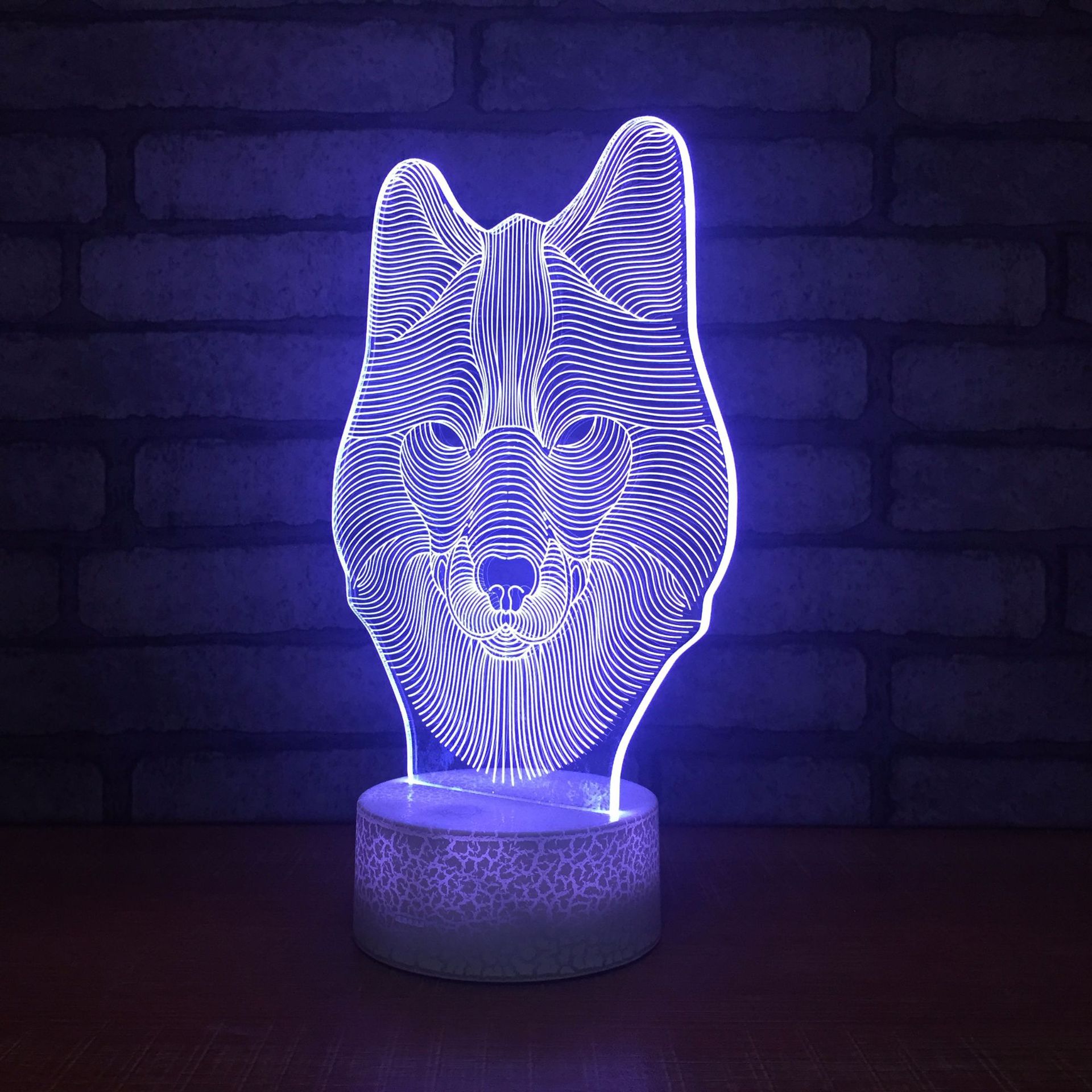 爆裂纹3D灯小夜灯台灯