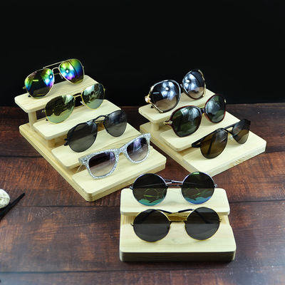 solid wood glasses Display rack Ladder Optician Show props glasses woodiness multi-storey display Display rack