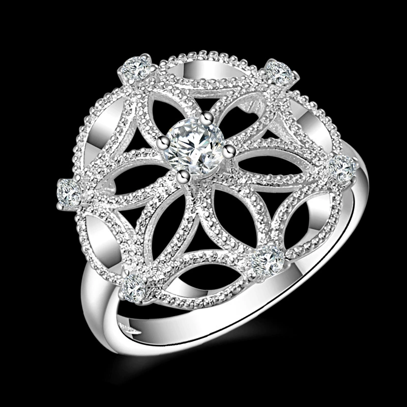 Европейское и американское модное серебряное кольцо, персонализированное креативное Ретро инкрустированное женское кольцо, поставка AliExpress