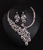 Crystal, necklace and earrings, set for bride, fashionable dress, accessory, European style