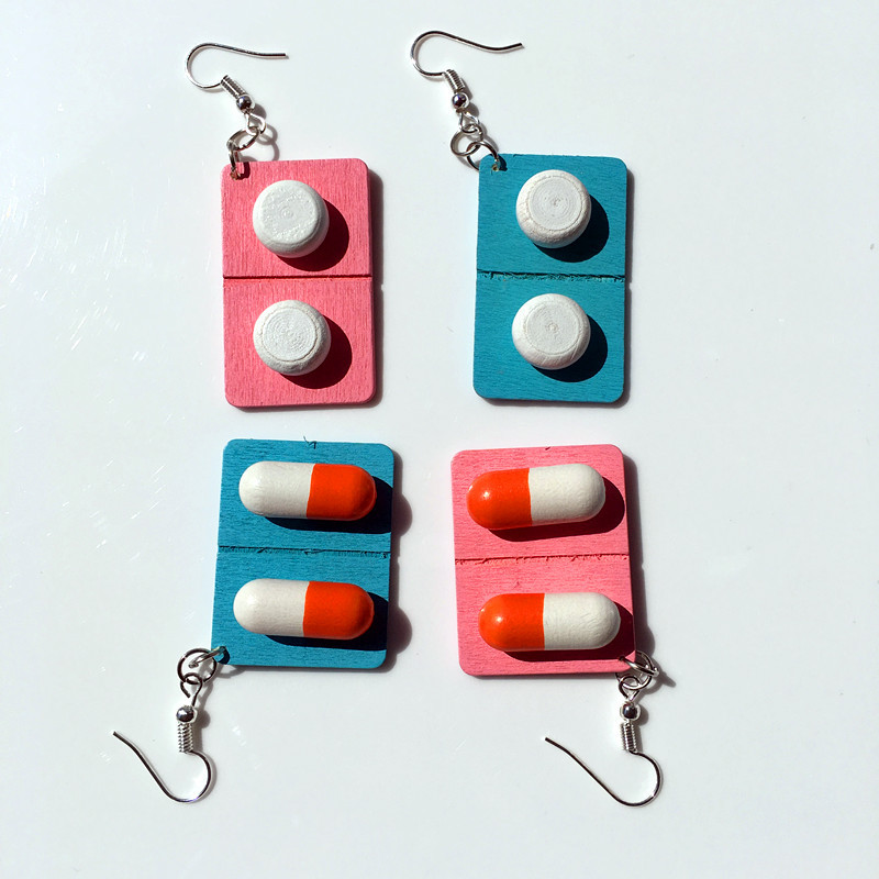 Wood Material Geometric Stoving Varnish Wood Earrings