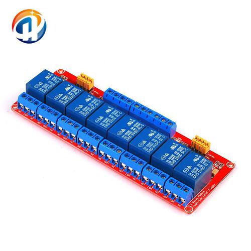 8-channel 5V relay module with optocoupler isolation, high/low level trigger, for PLC control expansion board