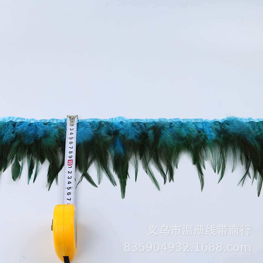义乌温册羽毛现货热销鸡尖毛花边服装辅料拉丁舞配件耳环项链装饰详情图15