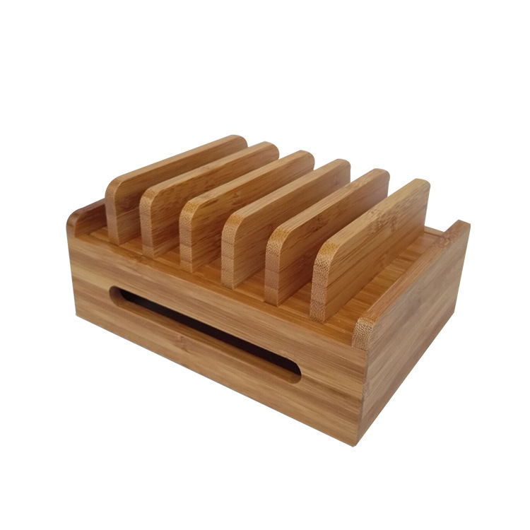Multifunctional Mini Small Mobile Phone Bamboo Holder Tablet Mobile Phone Storage Charging Storage Base