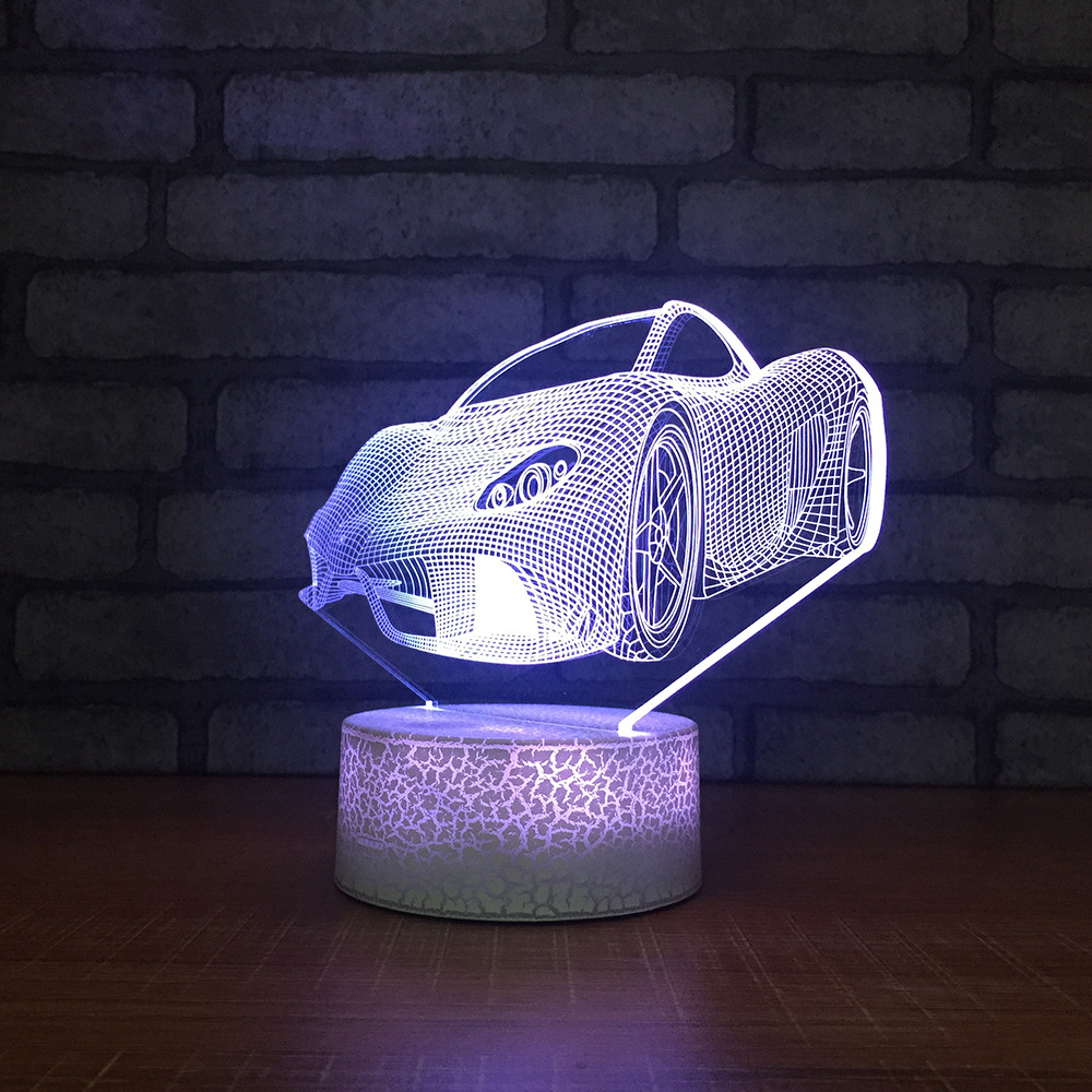 亚马逊爆款 爆裂纹3D灯小夜灯台灯