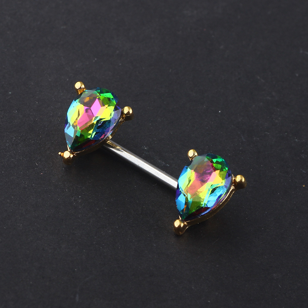 Stainless Steel Double Water Drop Ring Earrings - 7 Color Water Drop Nail Ear Cuff - Gold Geometric Ins Style Piercing Jewelry detail image 8