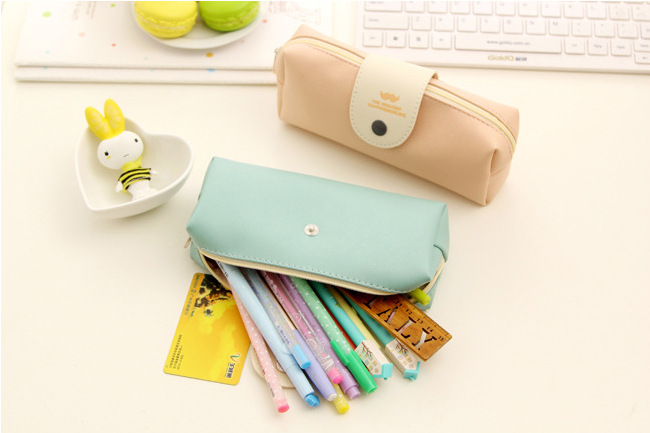 Solid Color Cloth Class Learning Pastoral Pencil Case display picture 2