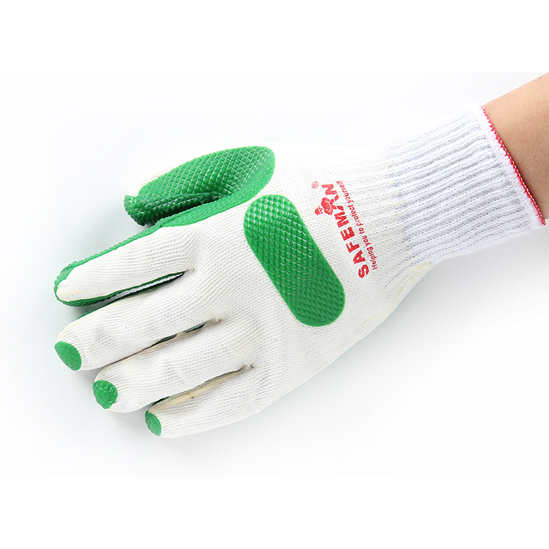 SAFEMAN君御7102耐磨胶片手套 PVC挂胶耐油手套 包装印刷劳保手套