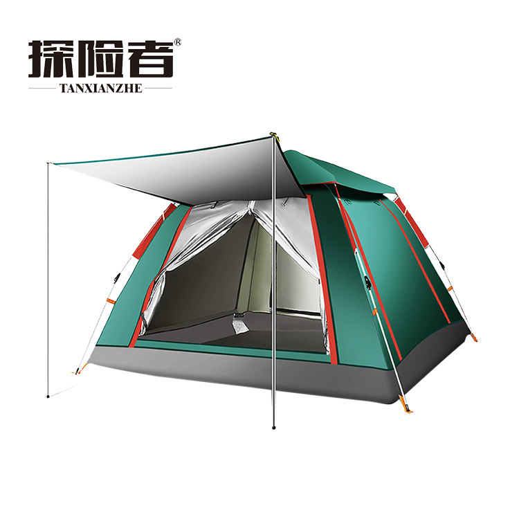 探险者帐篷户外3-4人全自动野营露营双人2人加厚防雨野外防暴雨