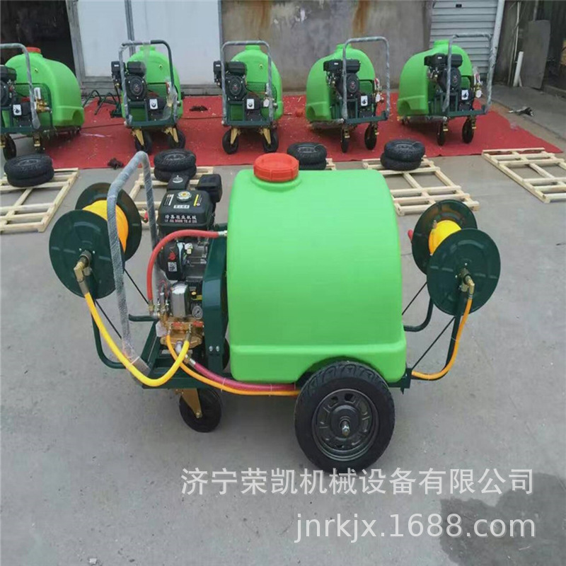 四轮手推喷药机 拉管手推车喷药打药机 汽油高压喷雾喷药打药机车