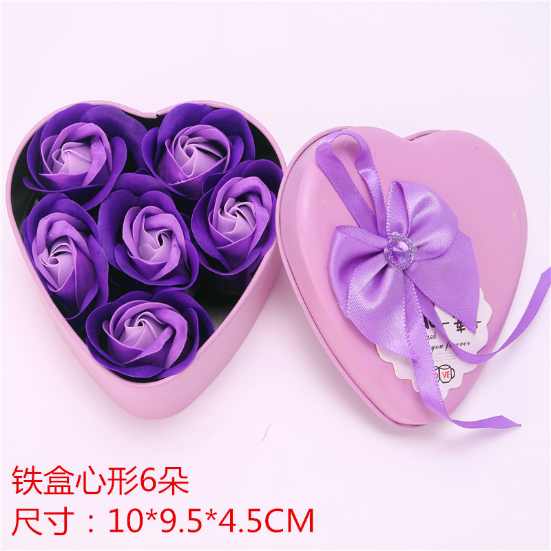 铁盒6朵紫
