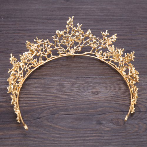 Hairpin hair clip hair accessories for women Outside sell gold crown Baroque crown wedding dress accessories hair band lady headdress crown