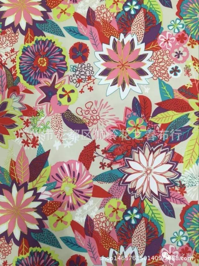 牛津布花卉水洗布PU印花购物袋背包手提包面料厂家直销