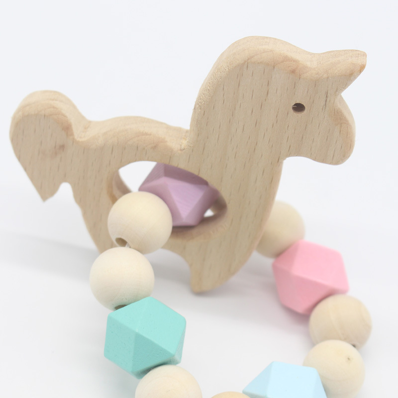 Pulsera de mordedor para bebés suministros para madres e hijos palo de mordedor Juguete de haya Amazon Comercio exterior popular pulsera para bebés