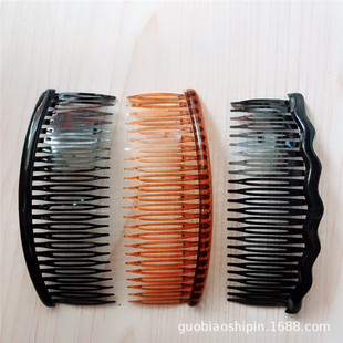1 yuan shop jewelry Black 24-tooth comb plastic comb-in hair with fork comb wave one yuan special batch