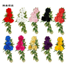 臻美繡品 服裝輔料刺繡布貼花邊立體民族衣服刺繡貼補丁水溶廠價