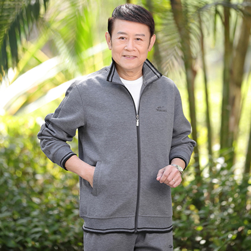 厂家批发中老年户外运动套装大码套装男运动套装中老年男