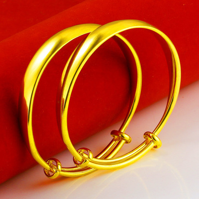 Shakin Bracelet Fade Smooth Bracelet simulation jewelry Gold-plated Jewelry Thailand Shrink Push pull adjust