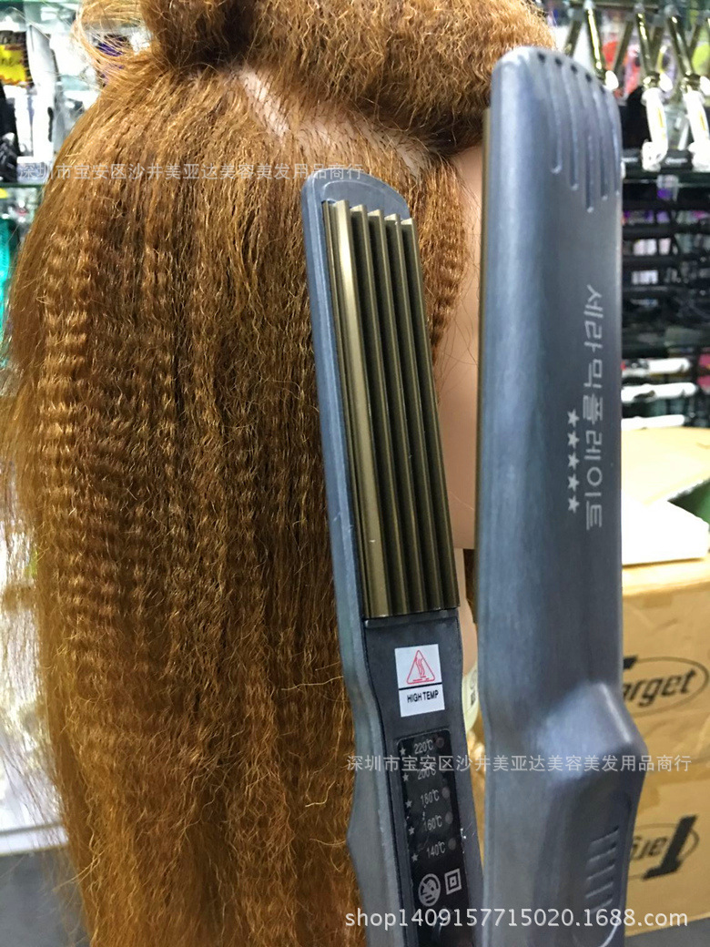 머리 옥수수 수염 솜털 부목 곧게 펴는 철 곧게 펴는 판 2-in -1 헤어 헤어 다림질 다리미