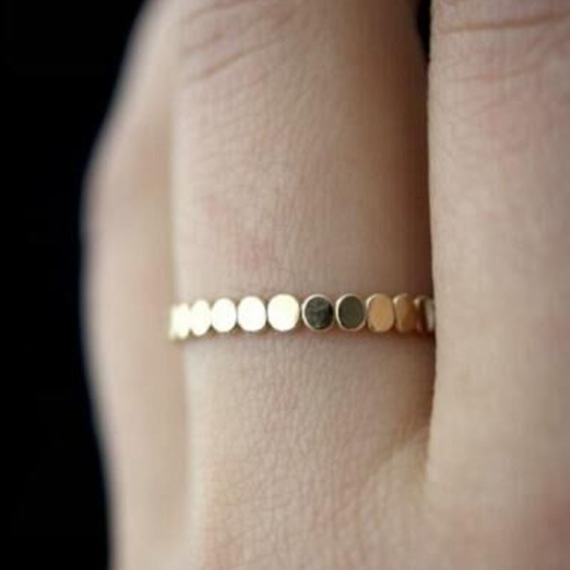 小众设计日式轻奢戒指chic女个性小圆潮人尾戒钛钢玫瑰金食指戒|ms