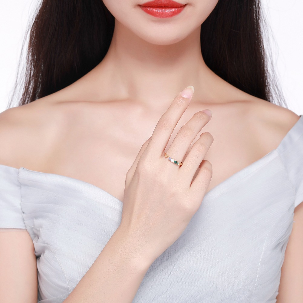 Simple Style Heart Shape Sterling Silver Inlay Zircon Open Ring 1 Piece