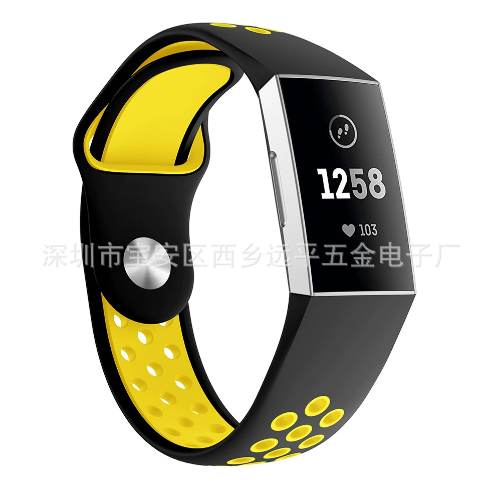 Совместимо с двумя цветами ремешка из силикона Nike для Fitbit Charge3, спортивный силиконовый ремешок CHARGE4