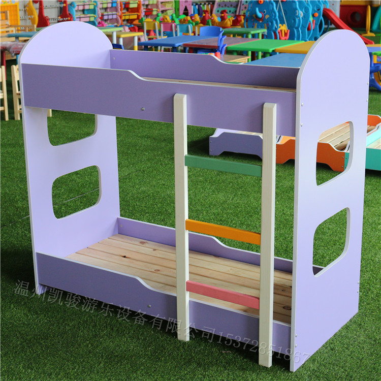 Factory wholesale kindergarten bed Children go to bed with double -layer student bed on the bed and down, pins, laba with a guardrail bed