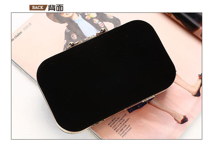 225g Weight Polyester Lining Material Buckle Closure Type Single Shoulder Strap Strap Type Evening Bag Bags Type Solid Color Pattern Fashion Style Royal Blue, Red, Wine Red, Black Color Small Size Retro Crown Diamond Diamond-studded Suede Evening Bag 3